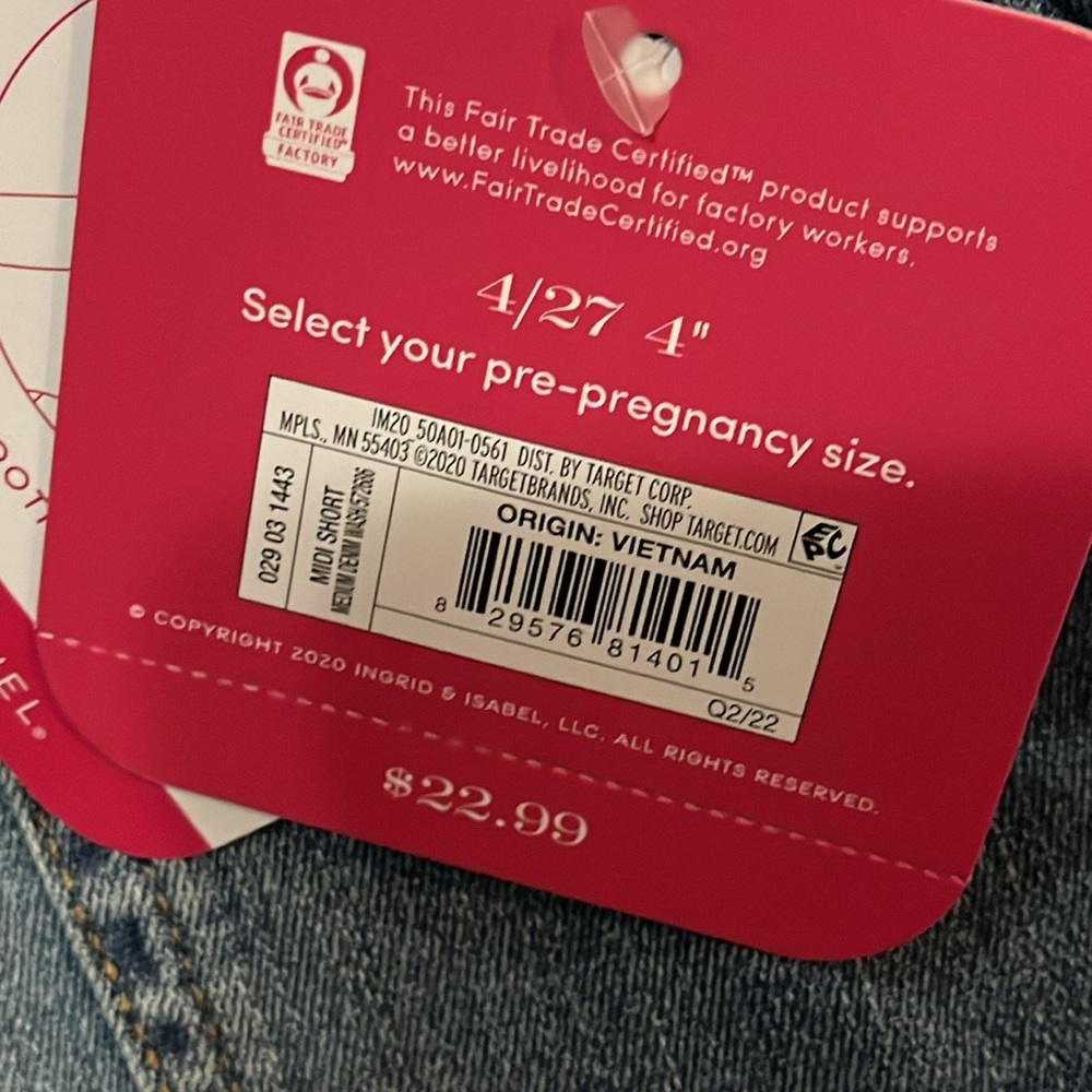 NWT Isabel Maternity Jean shorts - Picture 4 of 4